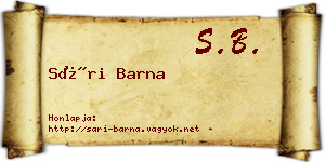 Sári Barna névjegykártya